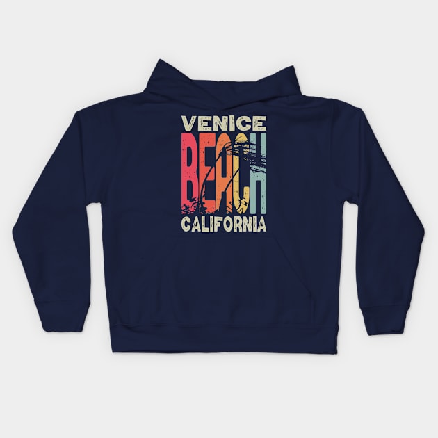 Venice Beach California Kids Hoodie by Etopix